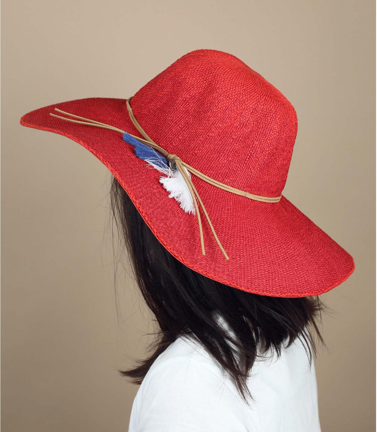 capeline paille rouge Alecan red capeline paille rouge Alecan red